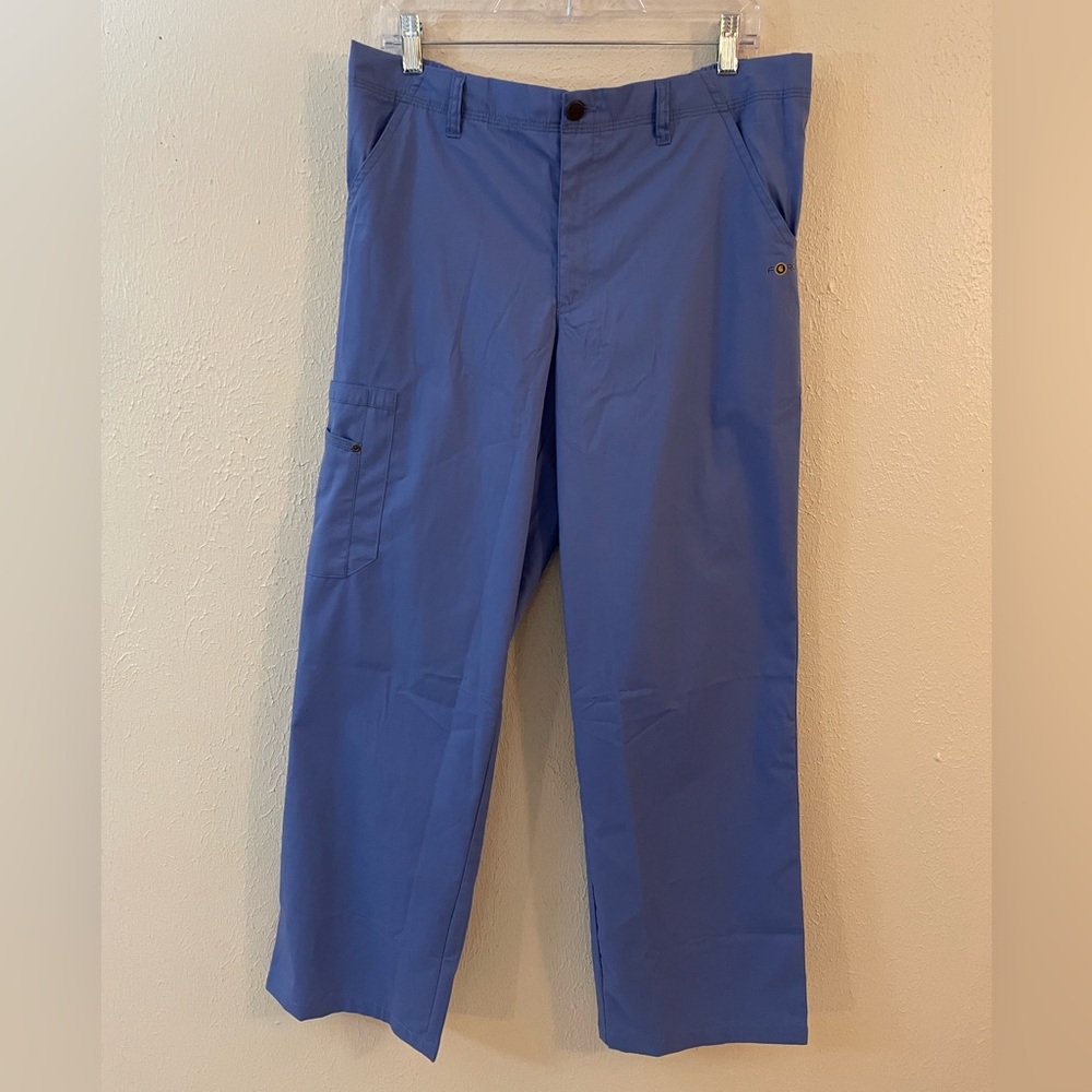 Carhartt Force baby blue wide leg men’s Medium elastic drawstring zip waist pant